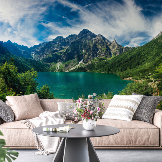 Panoramic Wallpaper - Wall Mural - Lake Mountains