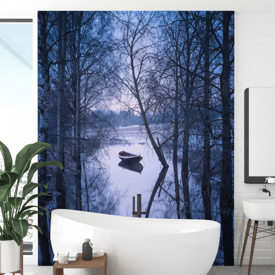 Panoramic Wallpaper - Wall Mural - Lakeside Boat