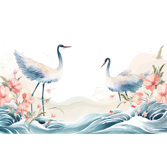 Panoramic Wallpaper - Wall Mural - Landscape Birds