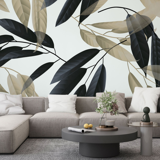 Panoramic Wallpaper - Wall Mural - Leaves