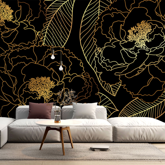 Panoramic Wallpaper - Wall Mural - Leaves