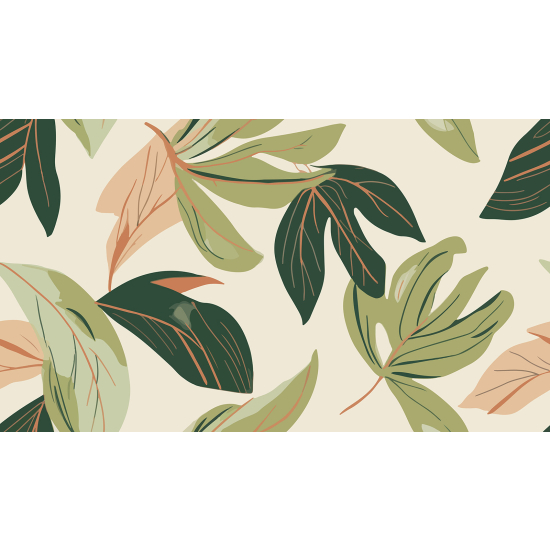 Panoramic Wallpaper - Wall Mural - Leaves