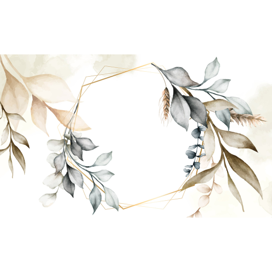 Panoramic Wallpaper - Wall Mural - Leaves