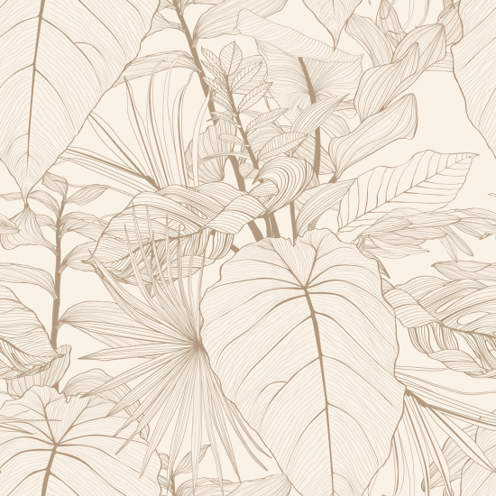 Panoramic Wallpaper - Wall Mural - Leaves