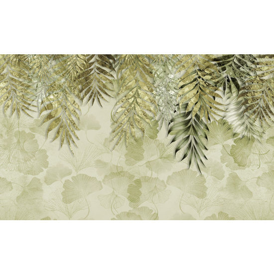 Panoramic Wallpaper - Wall Mural - Leaves