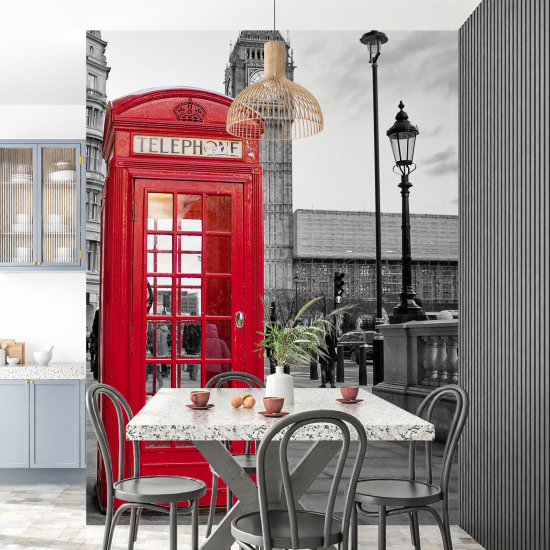 Panoramic Wallpaper - Wall Mural - London Telephone Booth