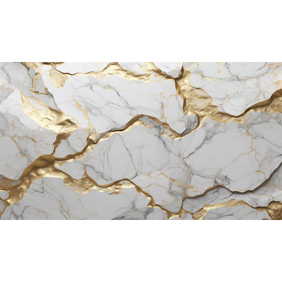 Panoramic Wallpaper - Wall Mural - Marble Effect