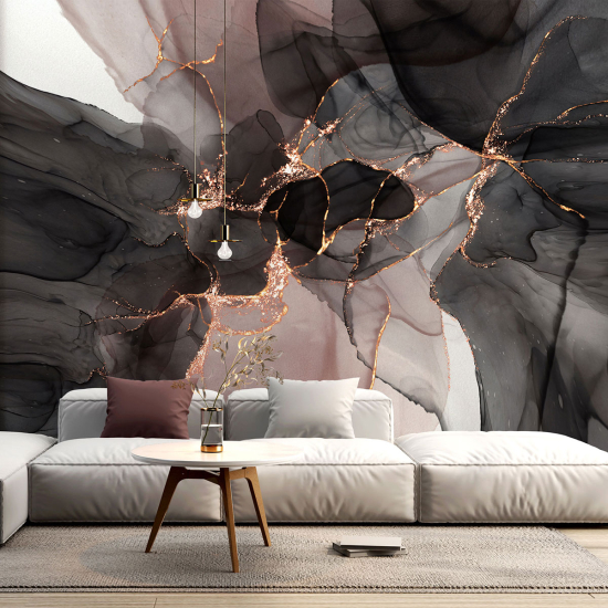 Panoramic Wallpaper - Wall Mural - Marbled effect