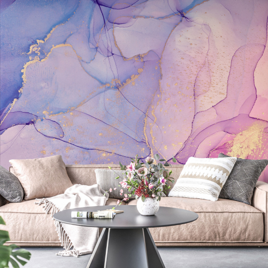 Panoramic Wallpaper - Wall Mural - Marbled effect