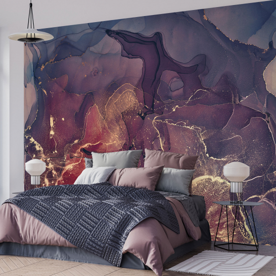 Panoramic Wallpaper - Wall Mural - Marbled effect