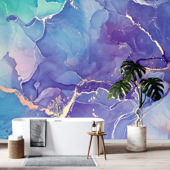 Panoramic Wallpaper - Wall Mural - Marbled effect