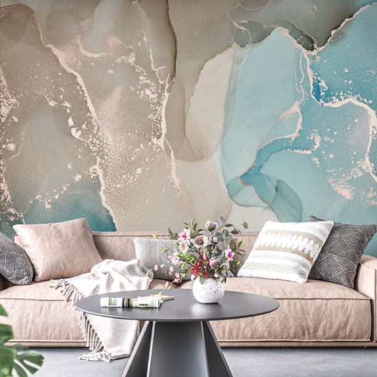 Panoramic Wallpaper - Wall Mural - Marbled effect