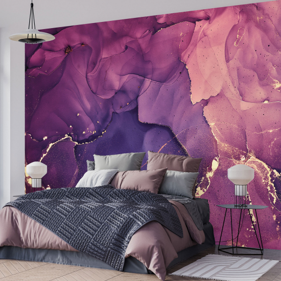 Panoramic Wallpaper - Wall Mural - Marbled effect