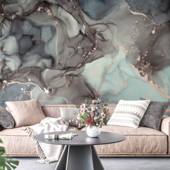 Panoramic Wallpaper - Wall Mural - Marbled effect