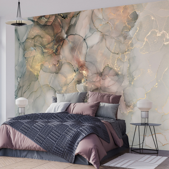 Panoramic Wallpaper - Wall Mural - Marbled effect