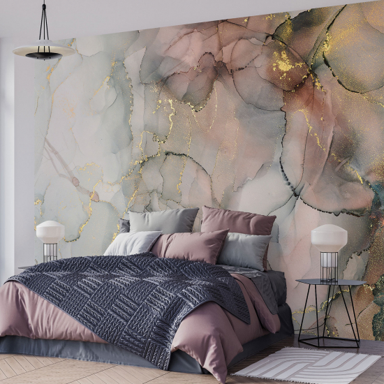 Panoramic Wallpaper - Wall Mural - Marbled effect