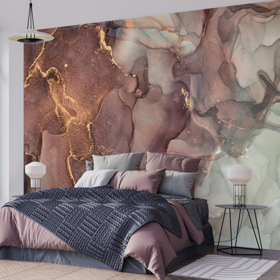 Panoramic Wallpaper - Wall Mural - Marbled effect