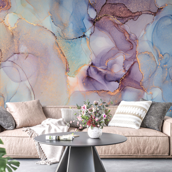 Panoramic Wallpaper - Wall Mural - Marbled effect