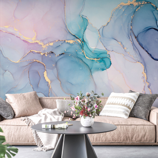 Panoramic Wallpaper - Wall Mural - Marbled effect