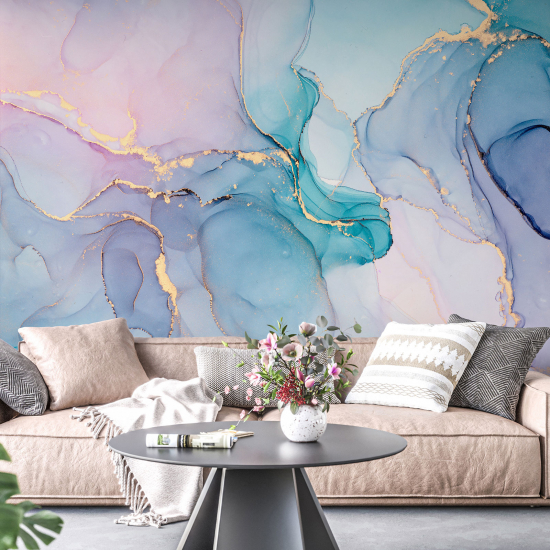 Panoramic Wallpaper - Wall Mural - Marbled effect