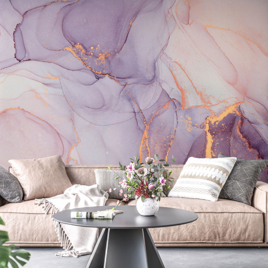 Panoramic Wallpaper - Wall Mural - Marbled effect