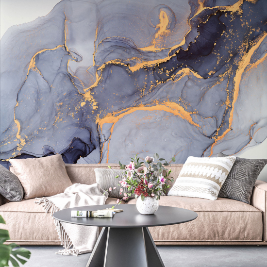 Panoramic Wallpaper - Wall Mural - Marbled effect