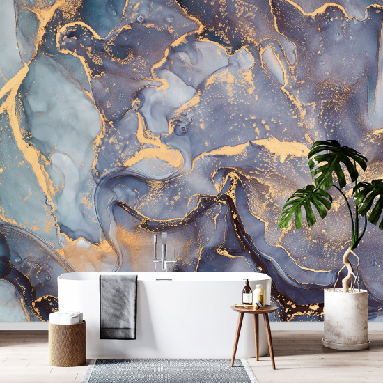 Panoramic Wallpaper - Wall Mural - Marbled effect