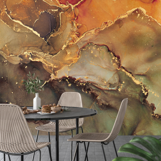 Panoramic Wallpaper - Wall Mural - Marbled effect