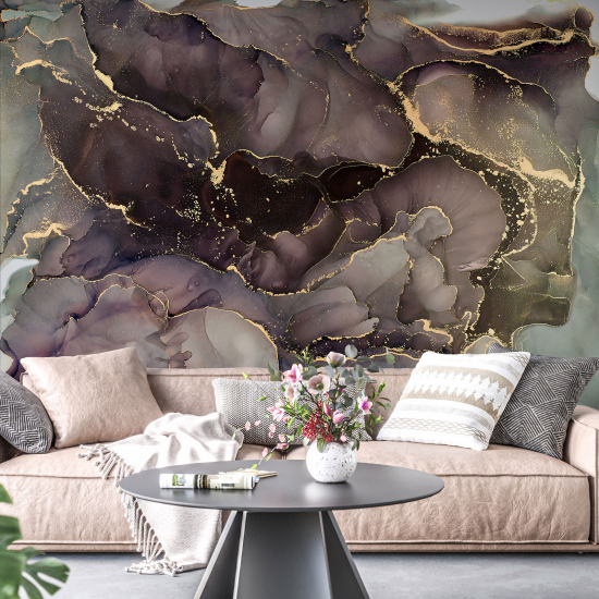 Panoramic Wallpaper - Wall Mural - Marbled effect