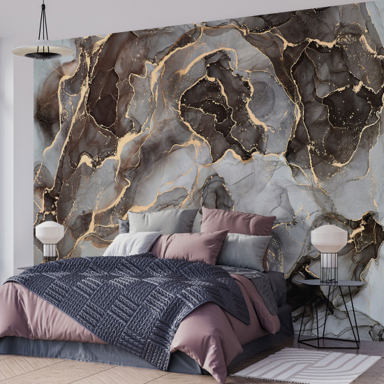 Panoramic Wallpaper - Wall Mural - Marbled effect