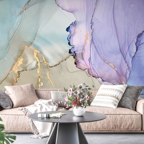 Panoramic Wallpaper - Wall Mural - Marbled effect