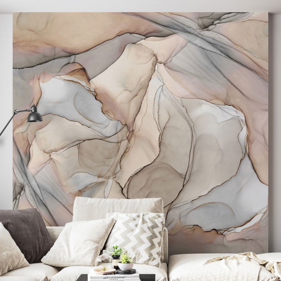 Panoramic Wallpaper - Wall Mural - Marbled effect