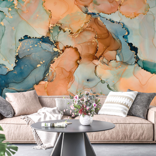 Panoramic Wallpaper - Wall Mural - Marbled effect