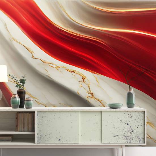 Panoramic Wallpaper - Wall Mural - Marbled effect