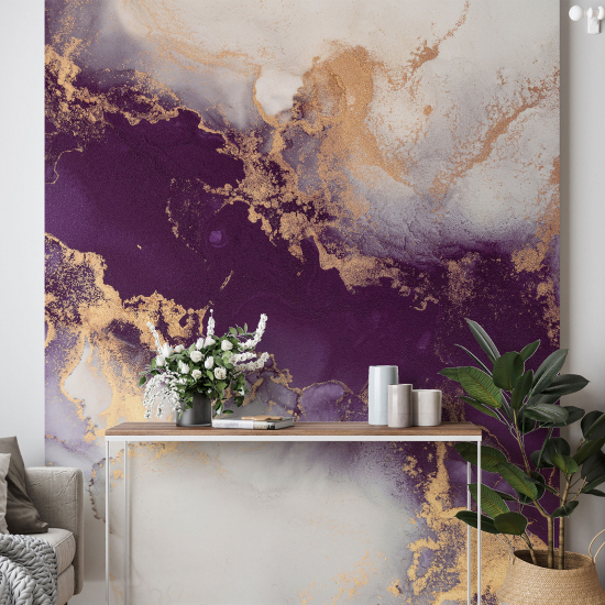 Panoramic Wallpaper - Wall Mural - Marbled effect