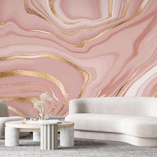 Panoramic Wallpaper - Wall Mural - Marbled effect