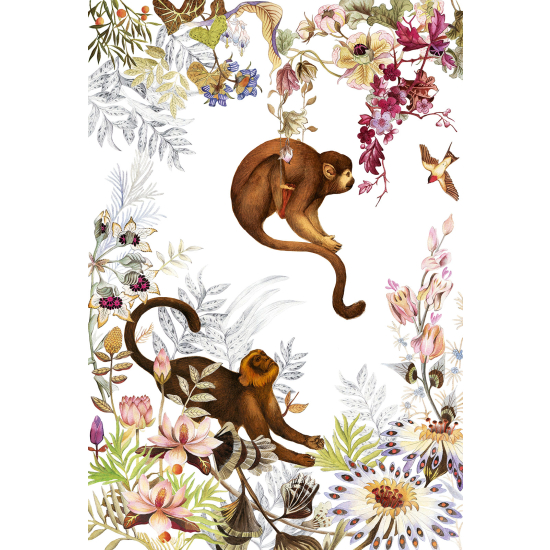 Panoramic Wallpaper - Wall Mural - Monkeys