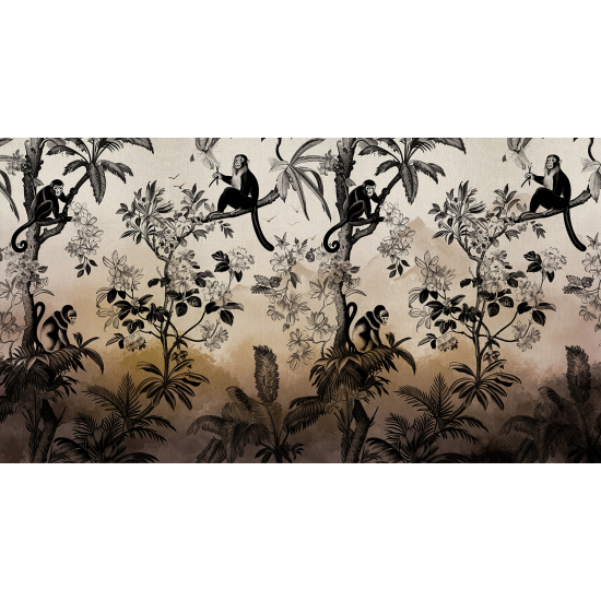 Panoramic Wallpaper - Wall Mural - Monkeys