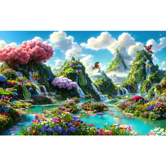 Panoramic Wallpaper - Wall Mural - Mountain Flowers