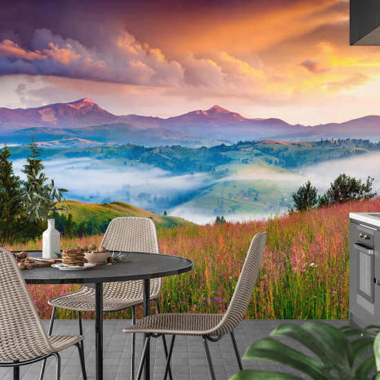 Panoramic Wallpaper - Wall Mural - Mountain Landscape