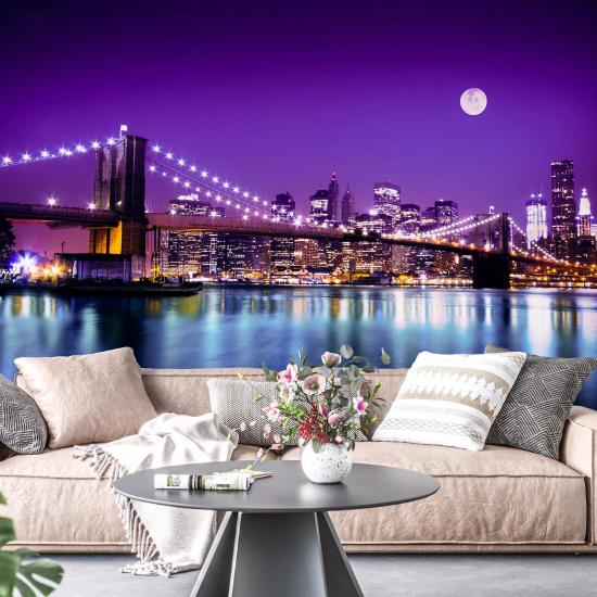 Panoramic Wallpaper - Wall Mural - New York Moon