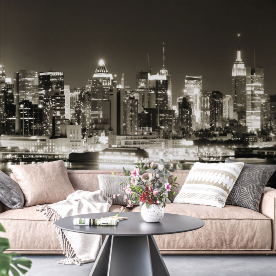 Panoramic Wallpaper - Wall Mural - New York Sepia