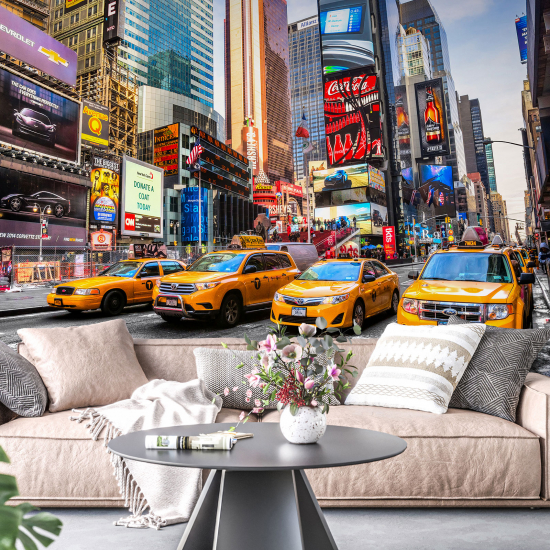 Panoramic Wallpaper - Wall Mural - New York Taxis