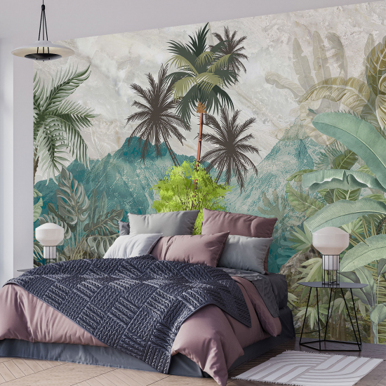 Panoramic Wallpaper - Wall Mural - Palm trees