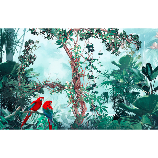 Panoramic Wallpaper - Wall Mural - Parrots