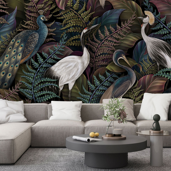 Panoramic Wallpaper - Wall Mural - Peacocks