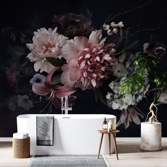 Panoramic Wallpaper - Wall Mural - Peonies