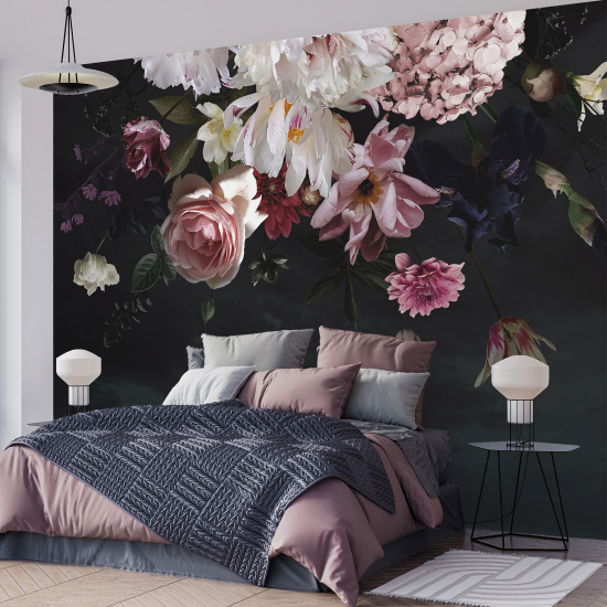 Panoramic Wallpaper - Wall Mural - Peonies