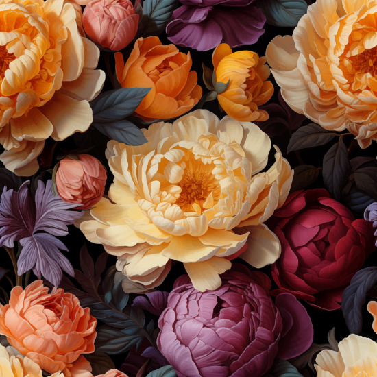 Panoramic Wallpaper - Wall Mural - Peonies