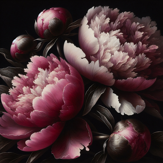 Panoramic Wallpaper - Wall Mural - Peonies